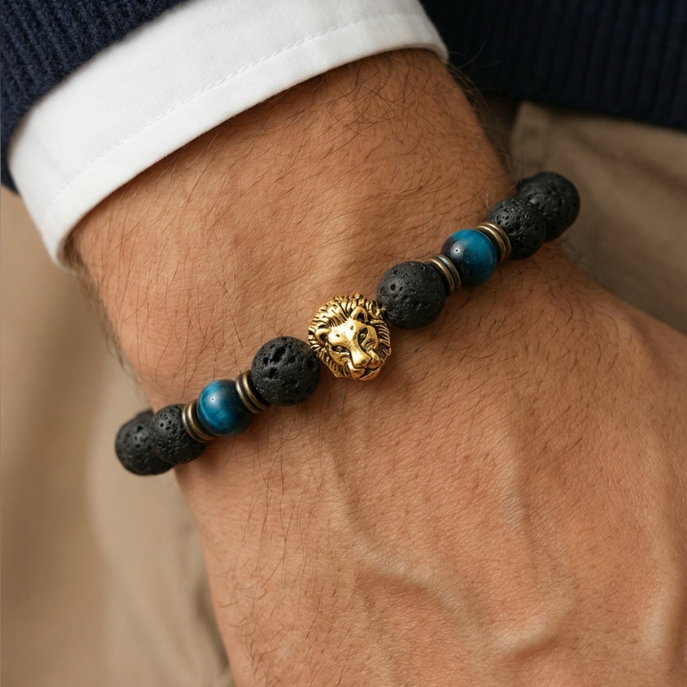 Lion Head Beaded Bracelet